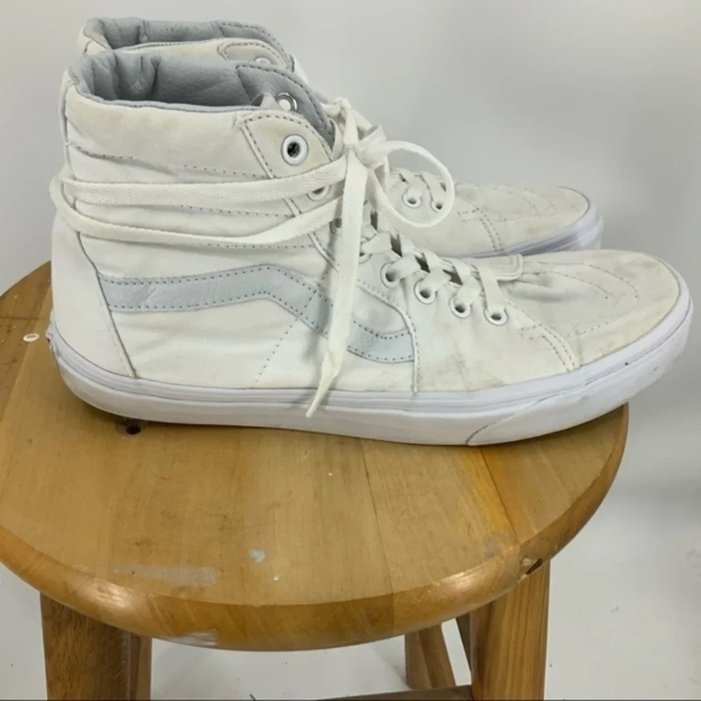 Vans high top skateboard white canvas sneaker